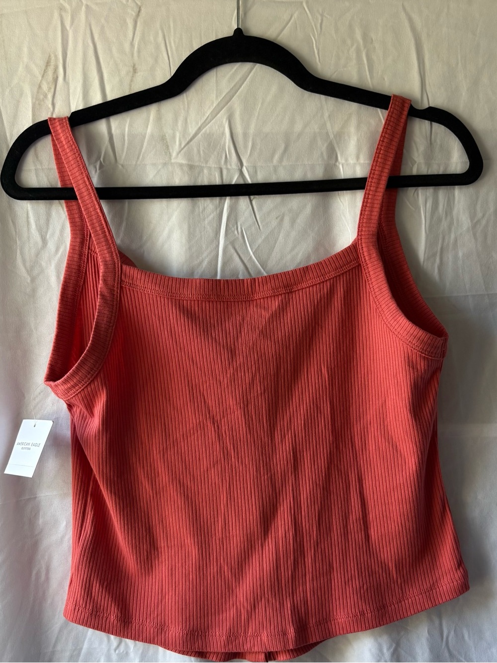 NWT American Eagle Coral Pink Ribbed Button-Front Tank Top Cami M - Picture 3 of 4
